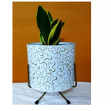 Metal Golden Print Pot | Stand for Home Decoration