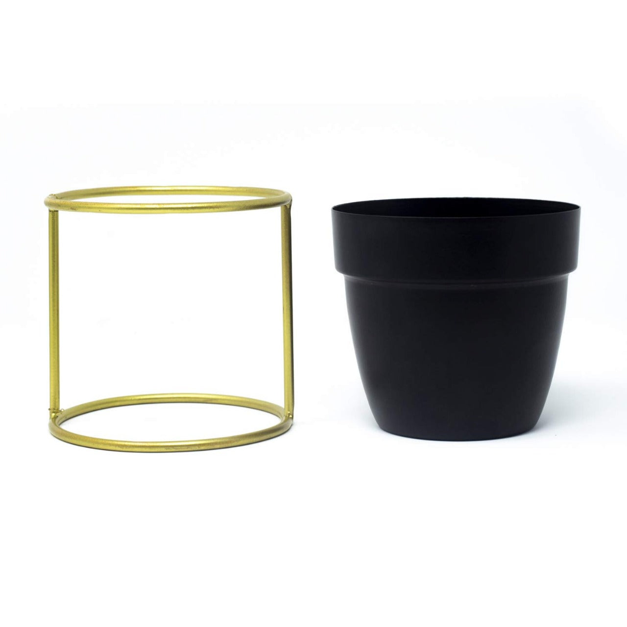 Small Golden Single Pot Stand Model- Pot white colour / Black Colour