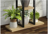 Planter Stand Metal Black EAGLE - Single Stand with Wooden Flanks