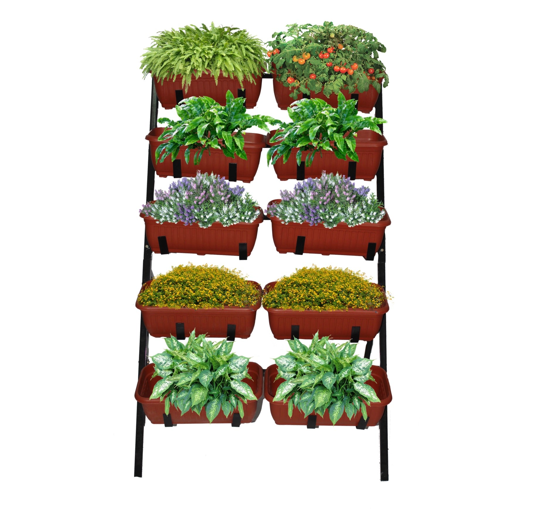 Harvest Metal Plant Stand with 10 Baskets for Balcony and Terrace Gardening